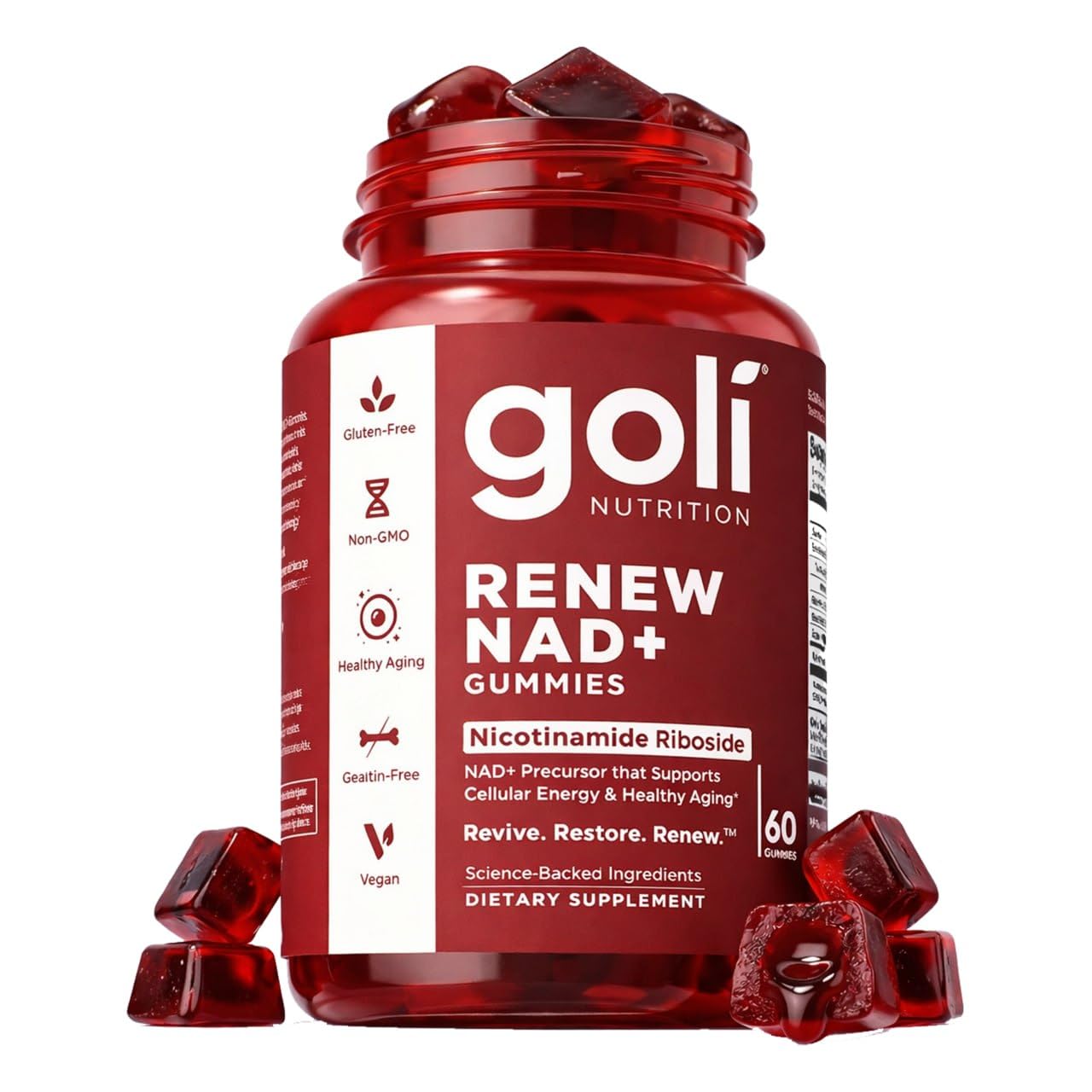 Goli Renew NAD+ Gummies, 60 Count
