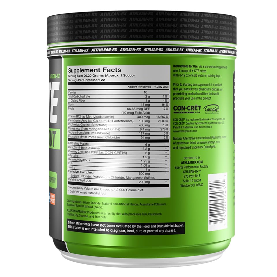 ATHLEAN-RX X-CITE Pre-Workout Powder 15.61 Ounce