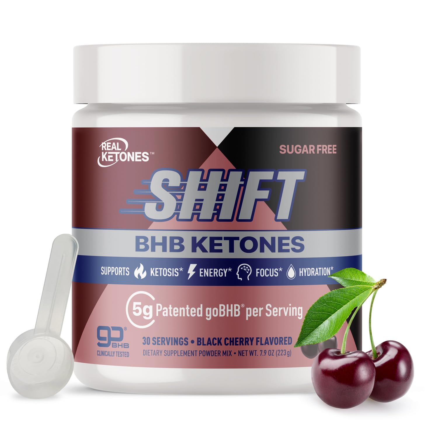Real Ketones BHB Exogenous Ketones Energy Powder Sugar Free Electrolyte Powder with 4 Main Fasting Electrolytes & Hydrating Patented BHB Ketones for Energy & Focus, 7.9 oz