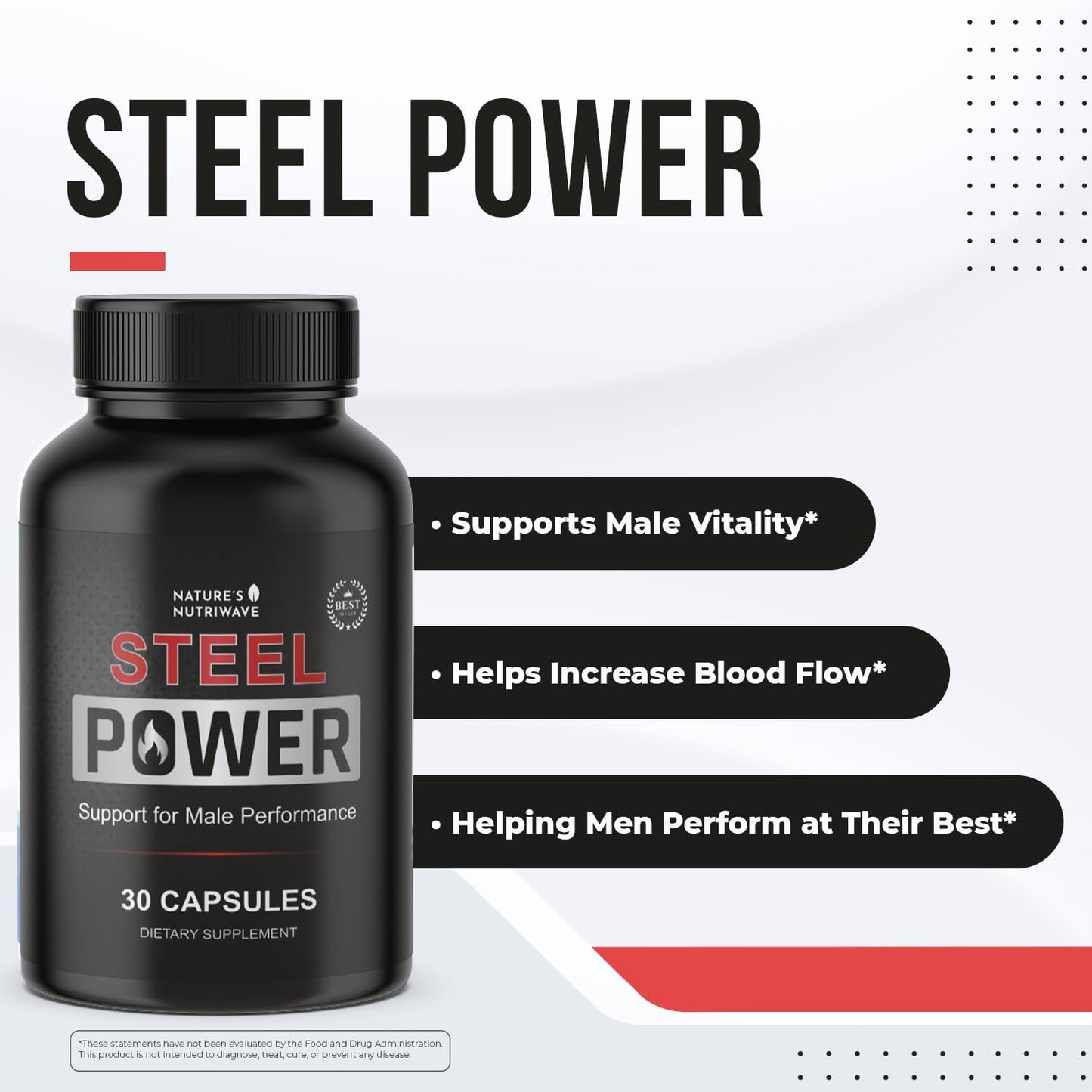 Nature’s NutriWave Steel Power L-Citrulline, L-Carnitine & Maca Capsules 90