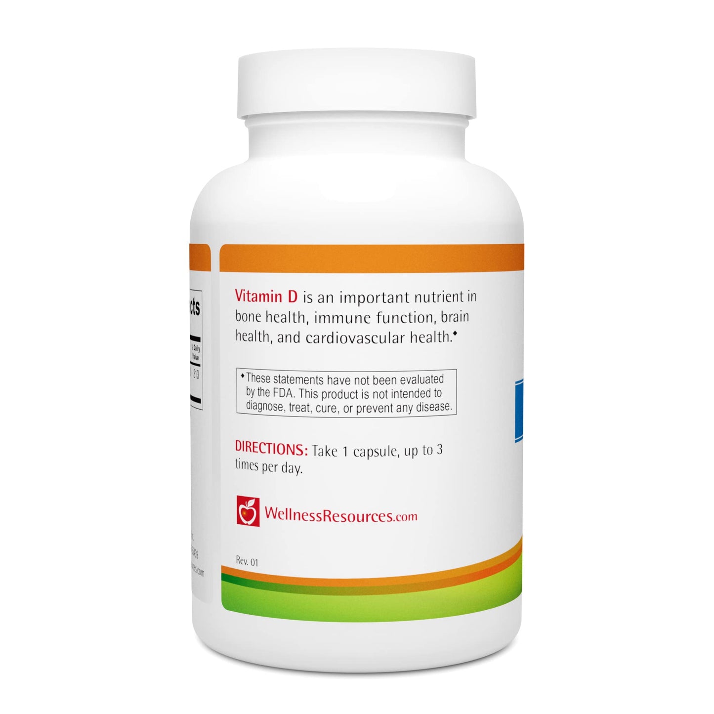 Wellness Resources Vitamin D 2,500 IU Soy-Free Vitamin D3 Capsules, 180 Veggie Capsules