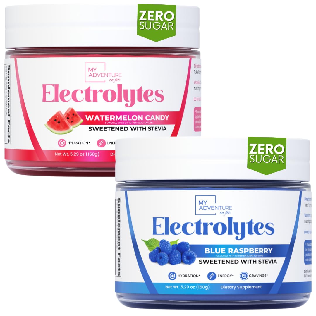 My Adventure to Fit Electrolytes - Blue Raspberry + Watermelon Candy Flavored Powder 10.58