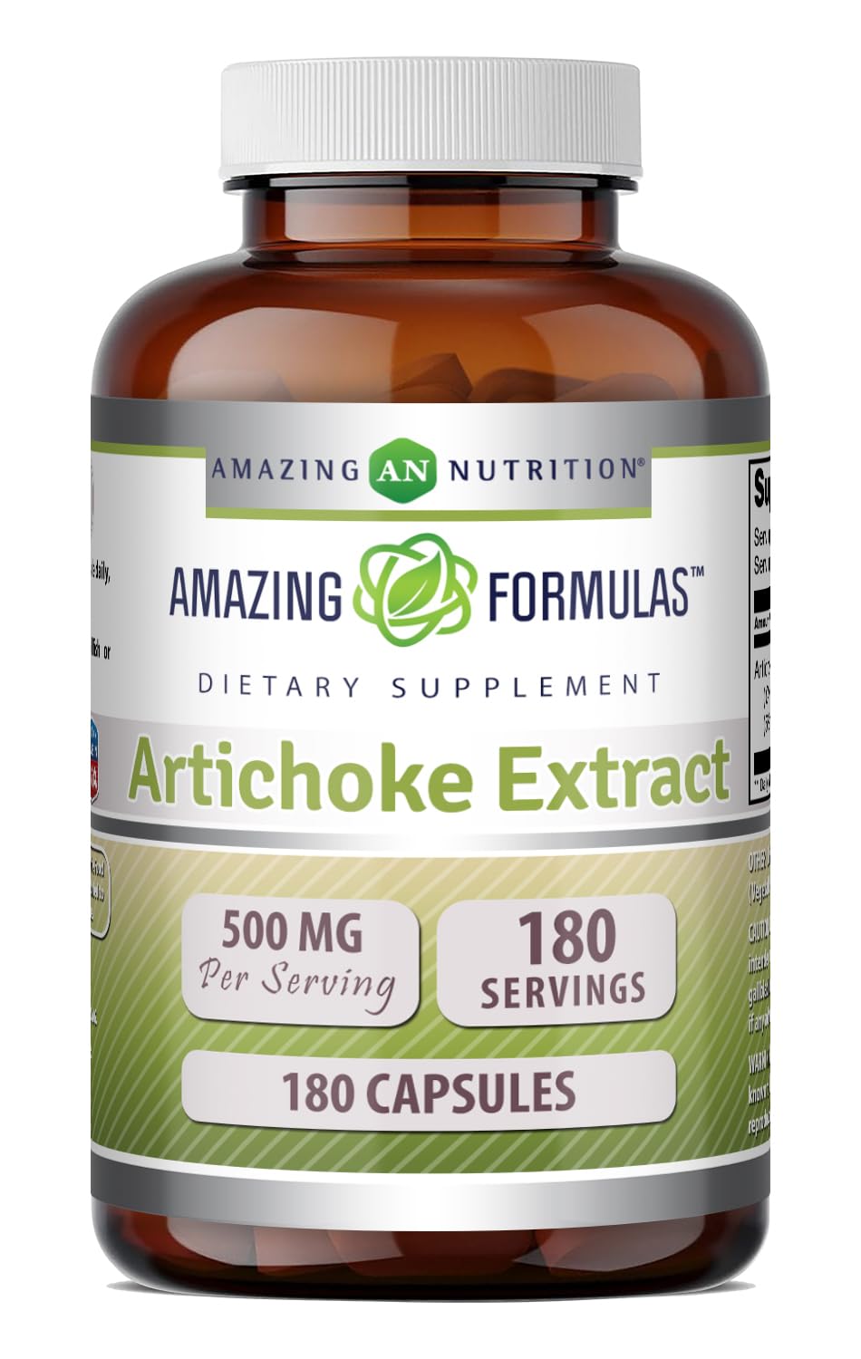 Amazing Nutrition Artichoke Extract Supplement 500 mg Capsule, 180 Capsules