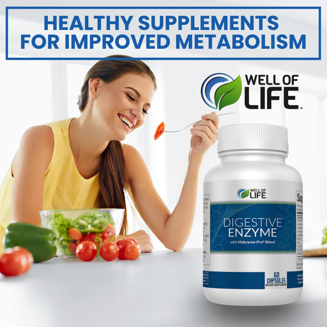 Well of Life Digestive Enzyme 700mg Capsule, 60 Count