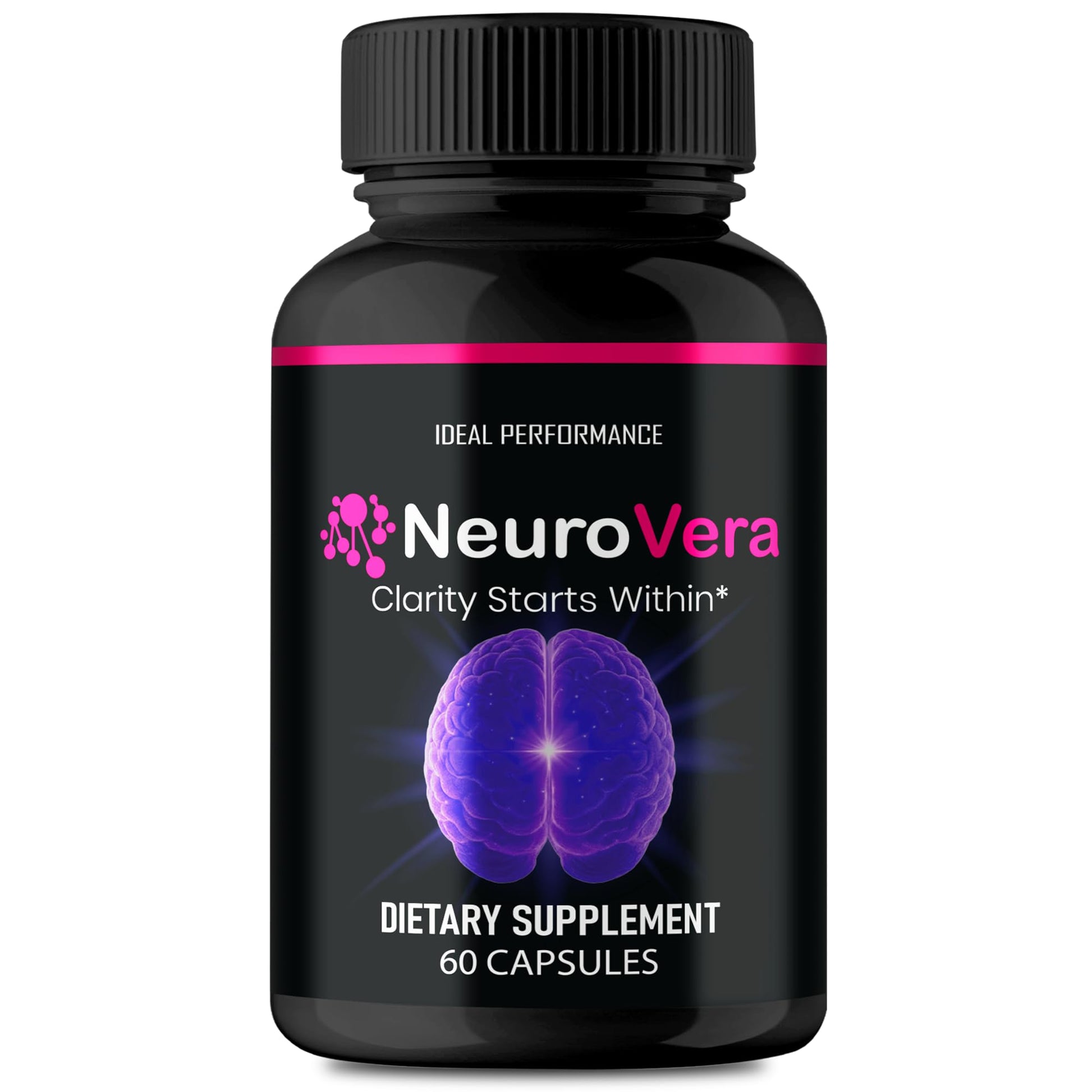 IDEAL PERFORMANCE Neurovera Brain Supplements for Memory and Focus Capsules, 60 Count