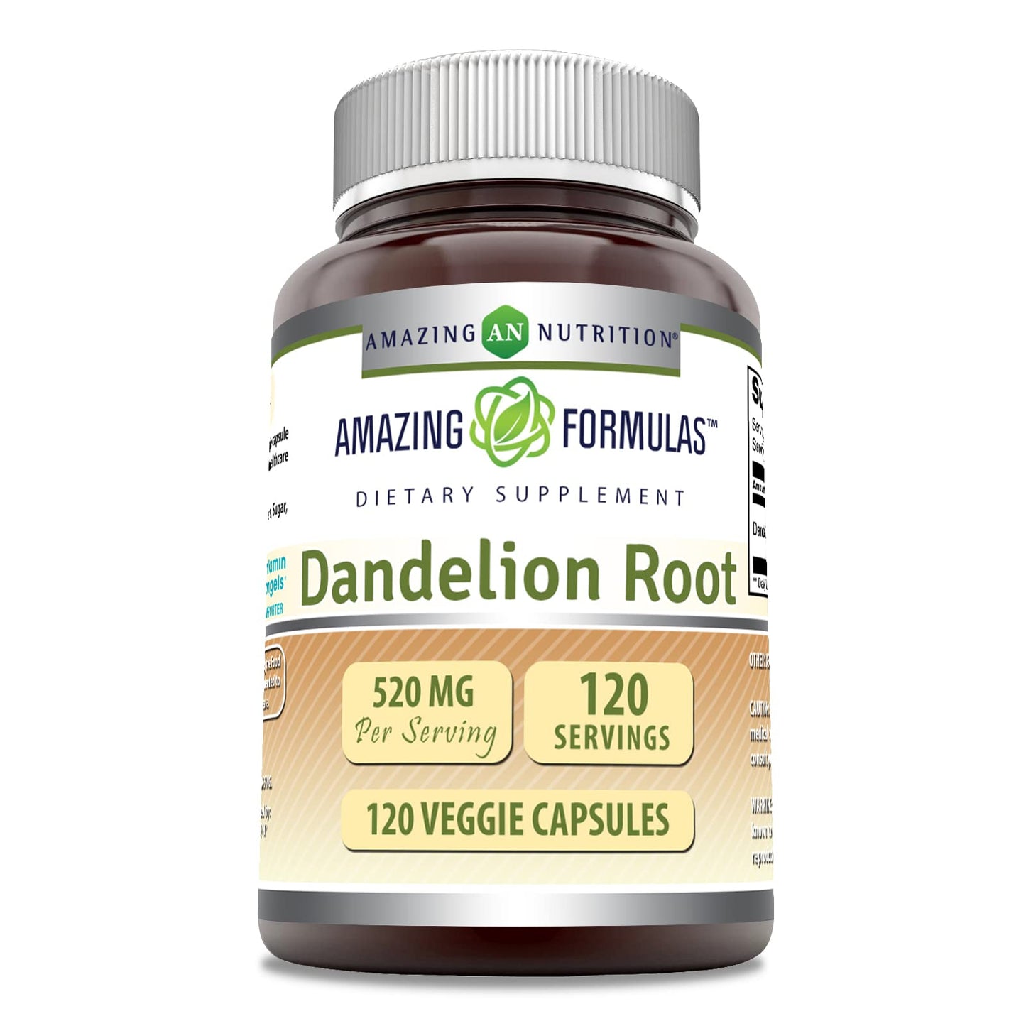 Amazing Nutrition Dandelion Root Supplement Capsules, 120 Veggie Capsules