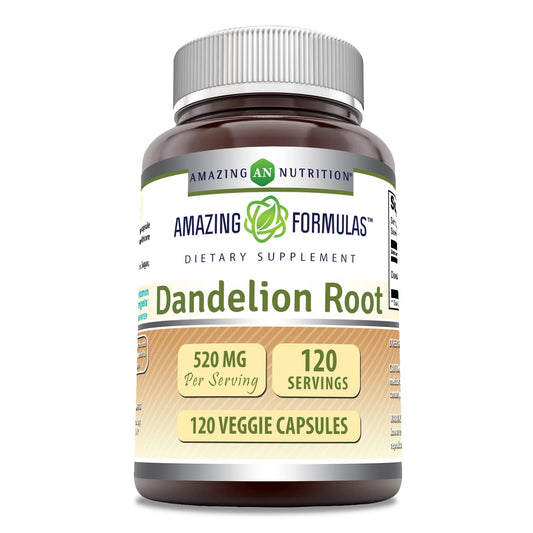 Amazing Nutrition Dandelion Root Supplement Capsules, 120 Veggie Capsules