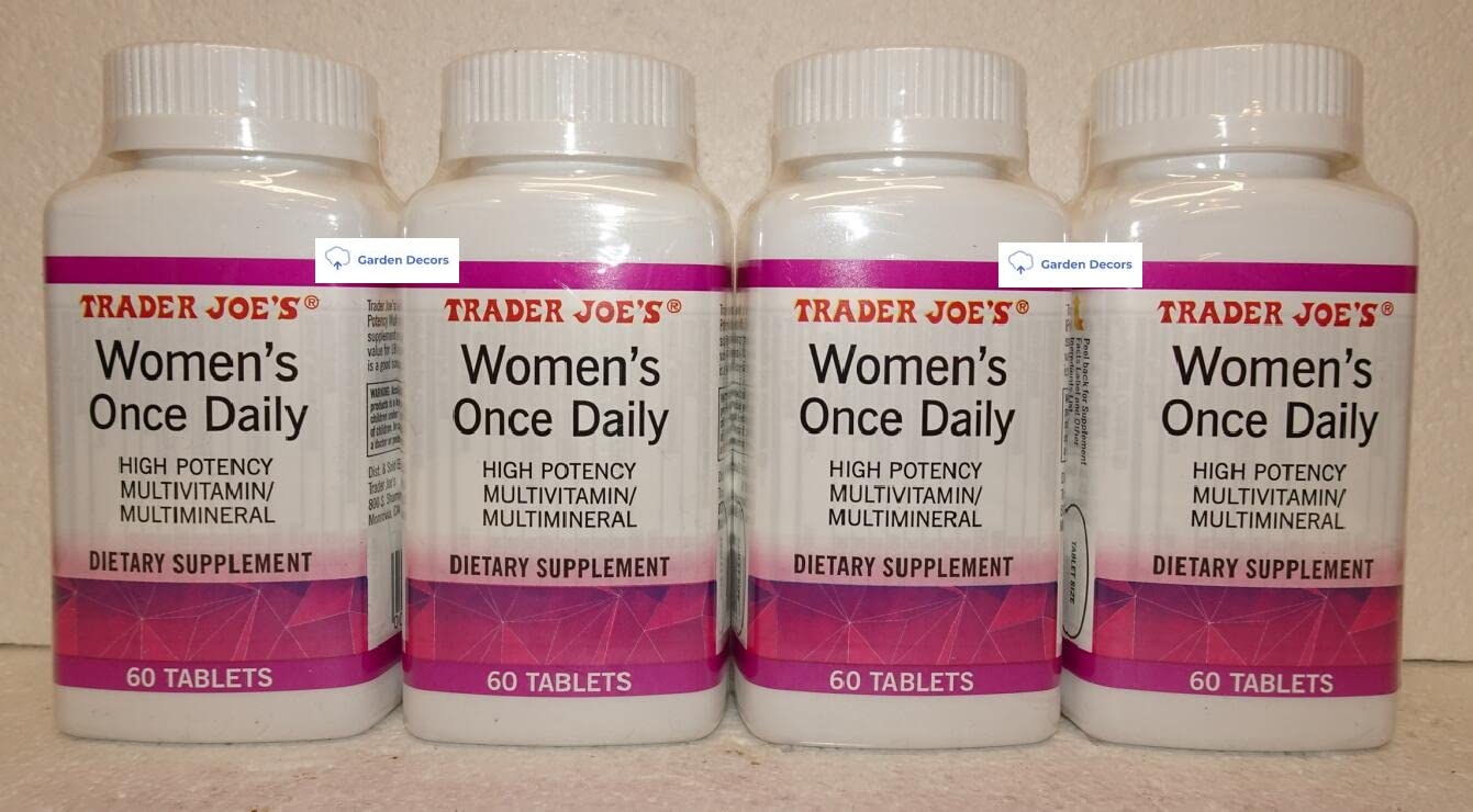 Trader Joe's Women's Once Daily High Potency Multivitamin/Multimineral Dietary Supplement Tablets, 4 Bottles