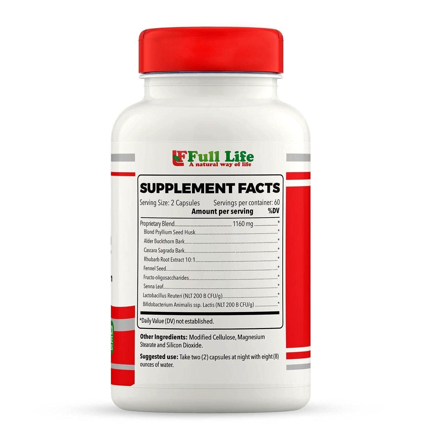 Full Life Colon Cleanser - Herbal Supplement with Cascara Sagrada and Senna Leaf Veggie Capsules 120
