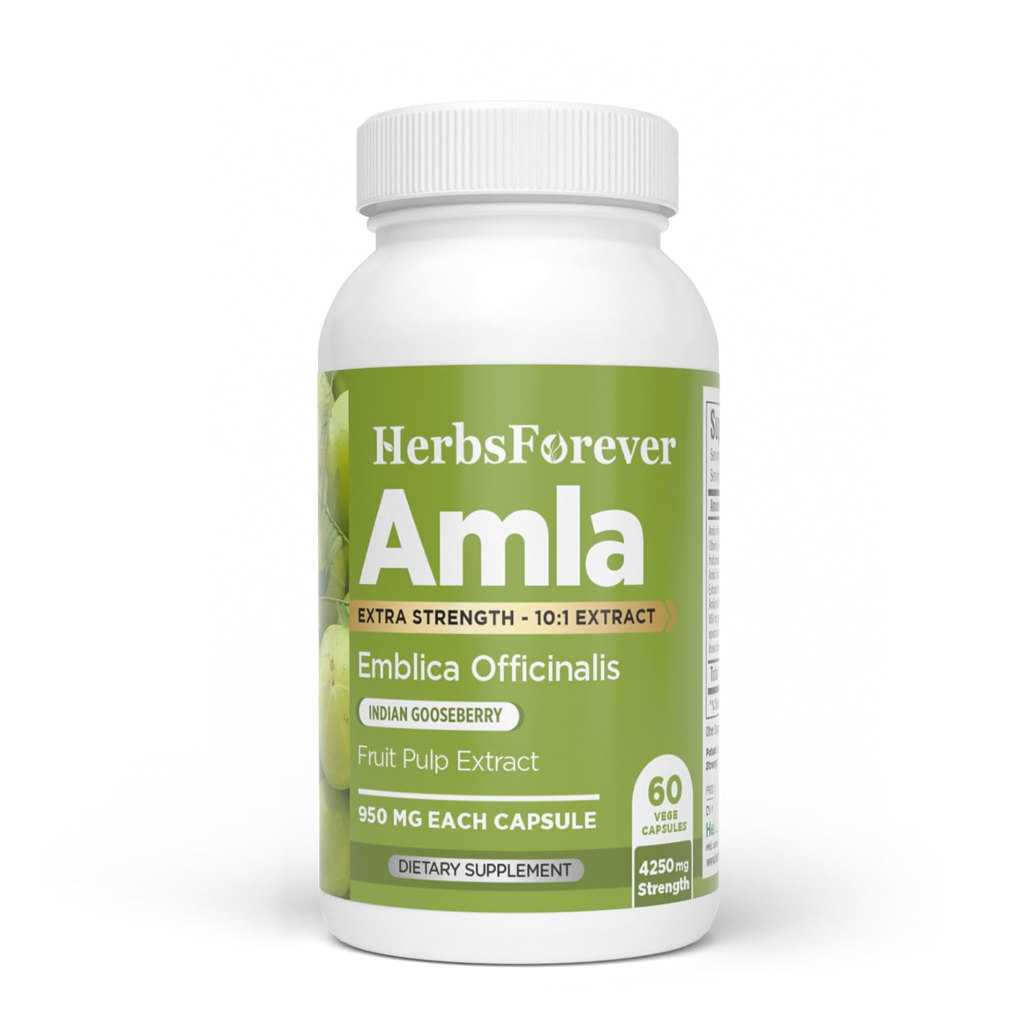Herbsforever Amla (Indian Gooseberry) Capsules, 60 Count