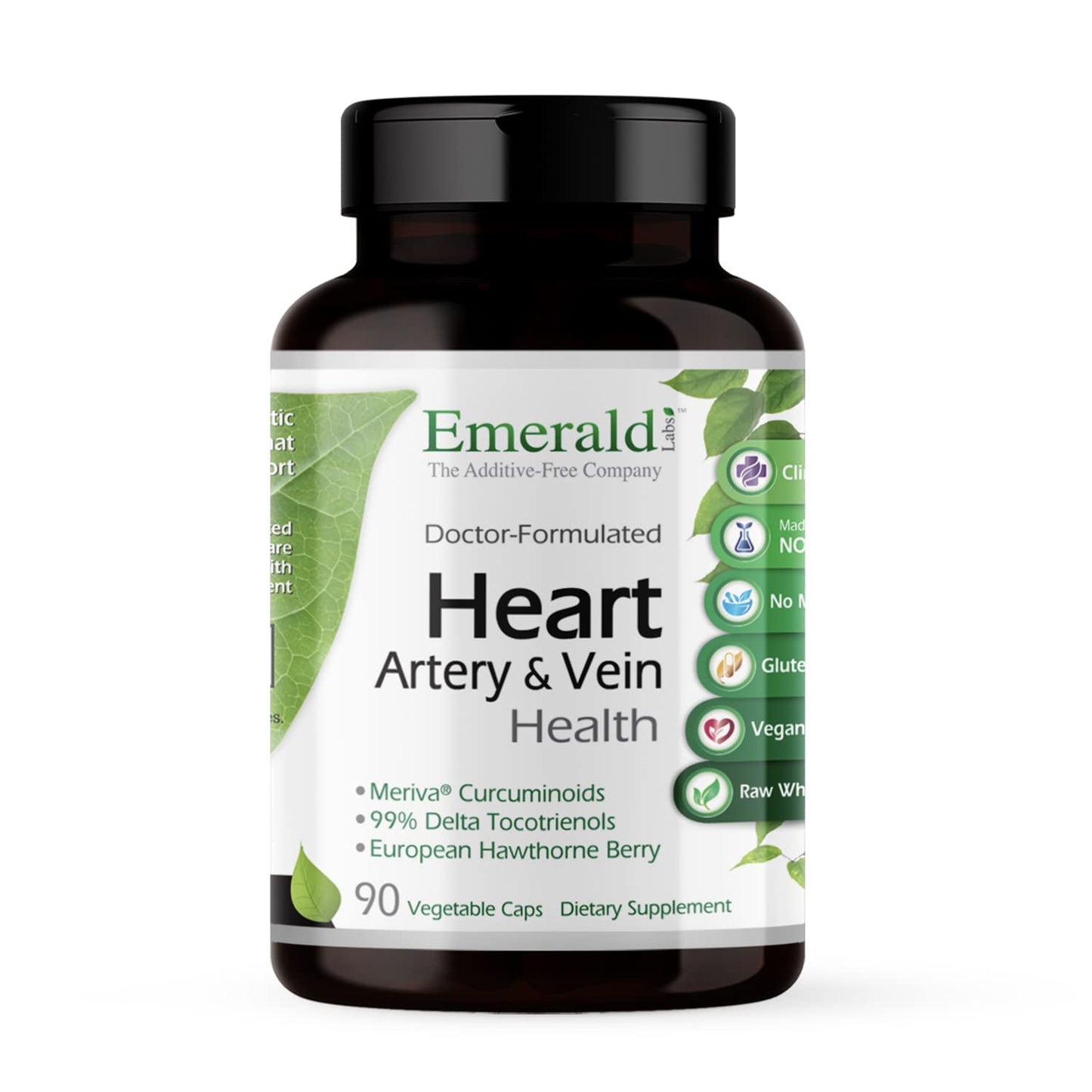 Emerald Laboratories Heart, Artery & Vein Health with Hawthorn Berry and Meriva Curcuminoids 90 Vegetable Capsules