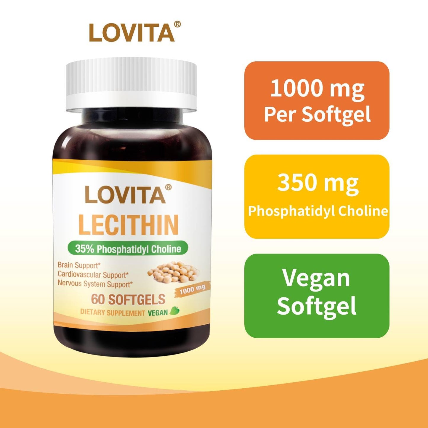 LOVITA Lecithin Softgels 60 Count