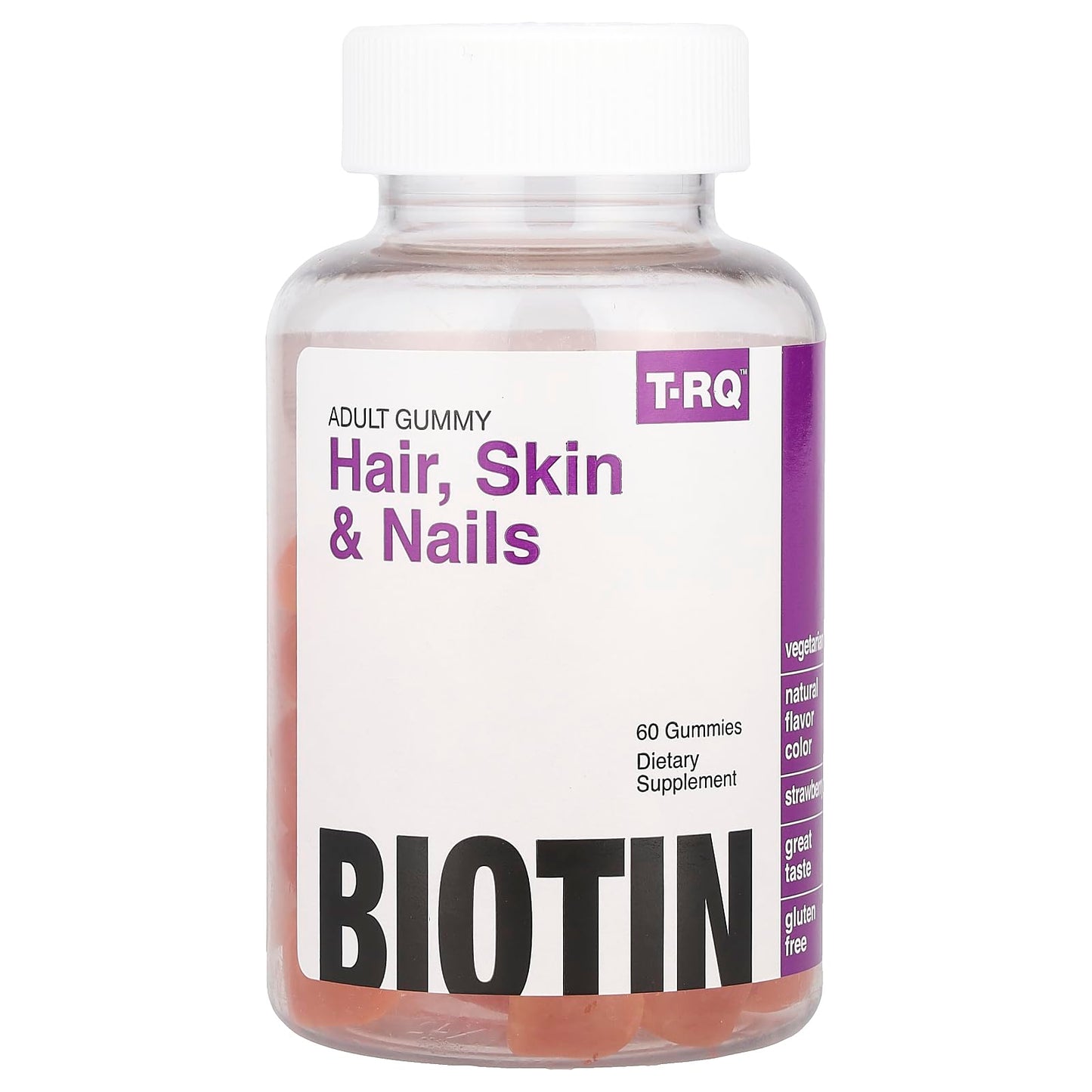 T.RQ Hair, Skin & Nails Gummy Dietary Supplement, 60 Gummies