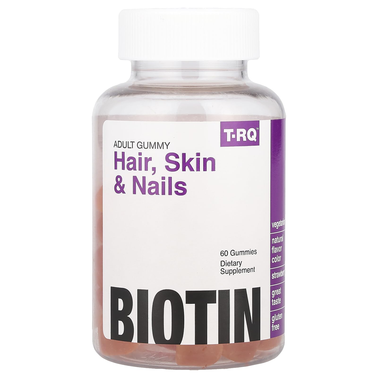 T.RQ Hair, Skin & Nails Gummy Dietary Supplement, 60 Gummies