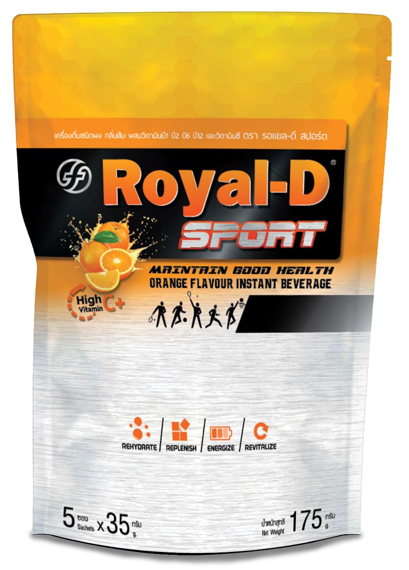 Royal-D Sport Electrolyte Powder Orange Flavor - 6 Sachets