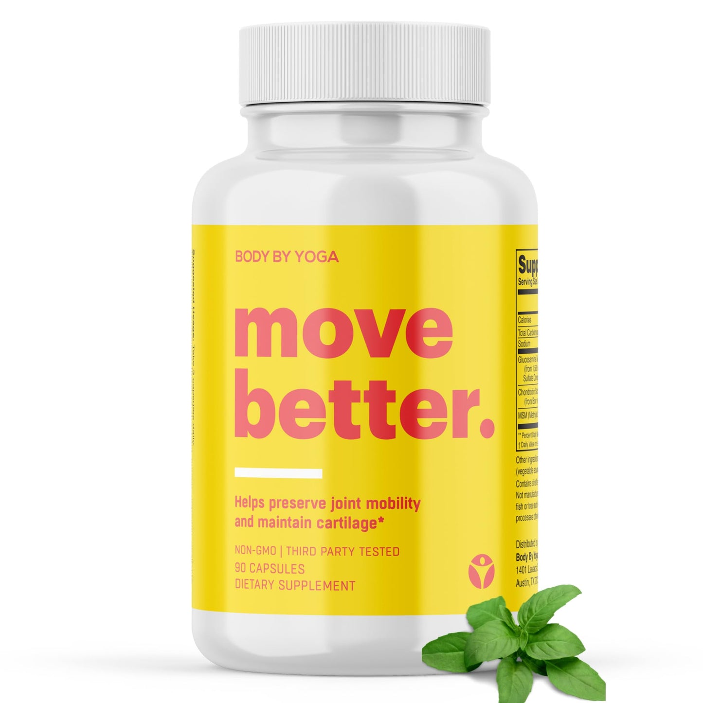 Body By Yoga Move Better Natural Joint Supplements For Women And Men 90 Capsules