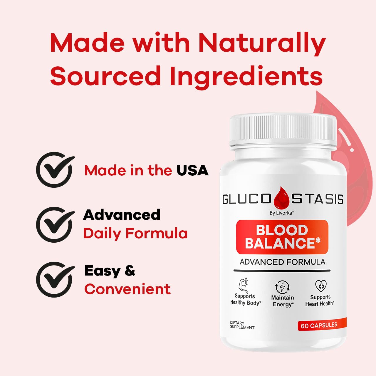 LIVORKA GlucoStasis Blood Balance Support Capsules, 60 Capsules