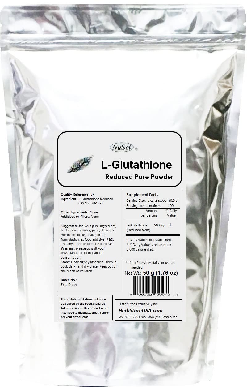 NuSci L-Glutathione Reduced Powder Granule 1.7637 oz