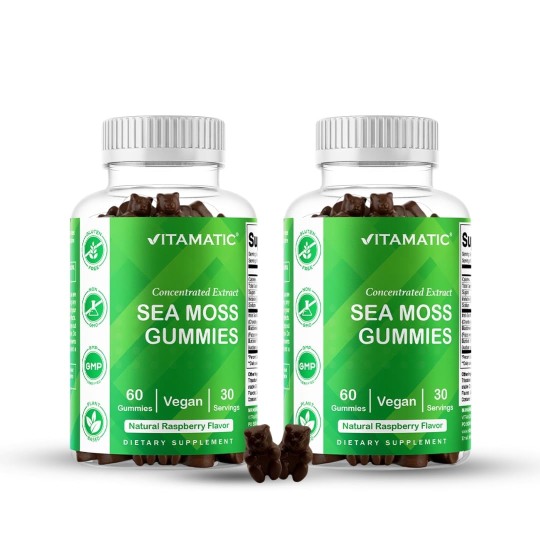 Vitamatic Irish Sea Moss Gummies with Bladderwrack & Burdock Root, 120 Count