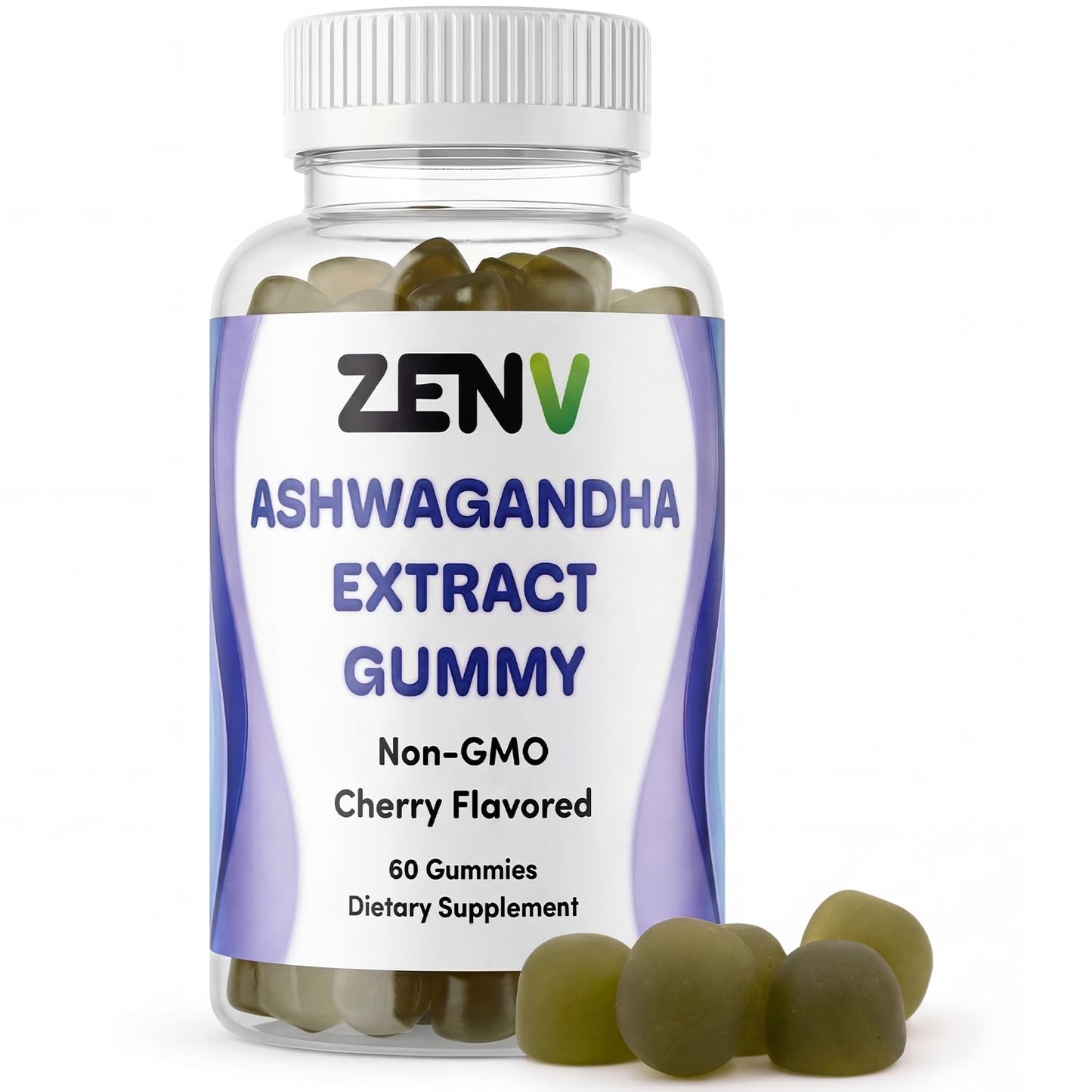 ZENV Ashwagandha Gummies with DHA & Vitamin D 60 Count