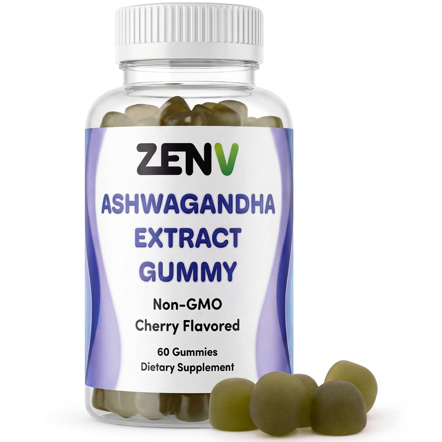 ZENV Ashwagandha Gummies with DHA & Vitamin D 60 Count
