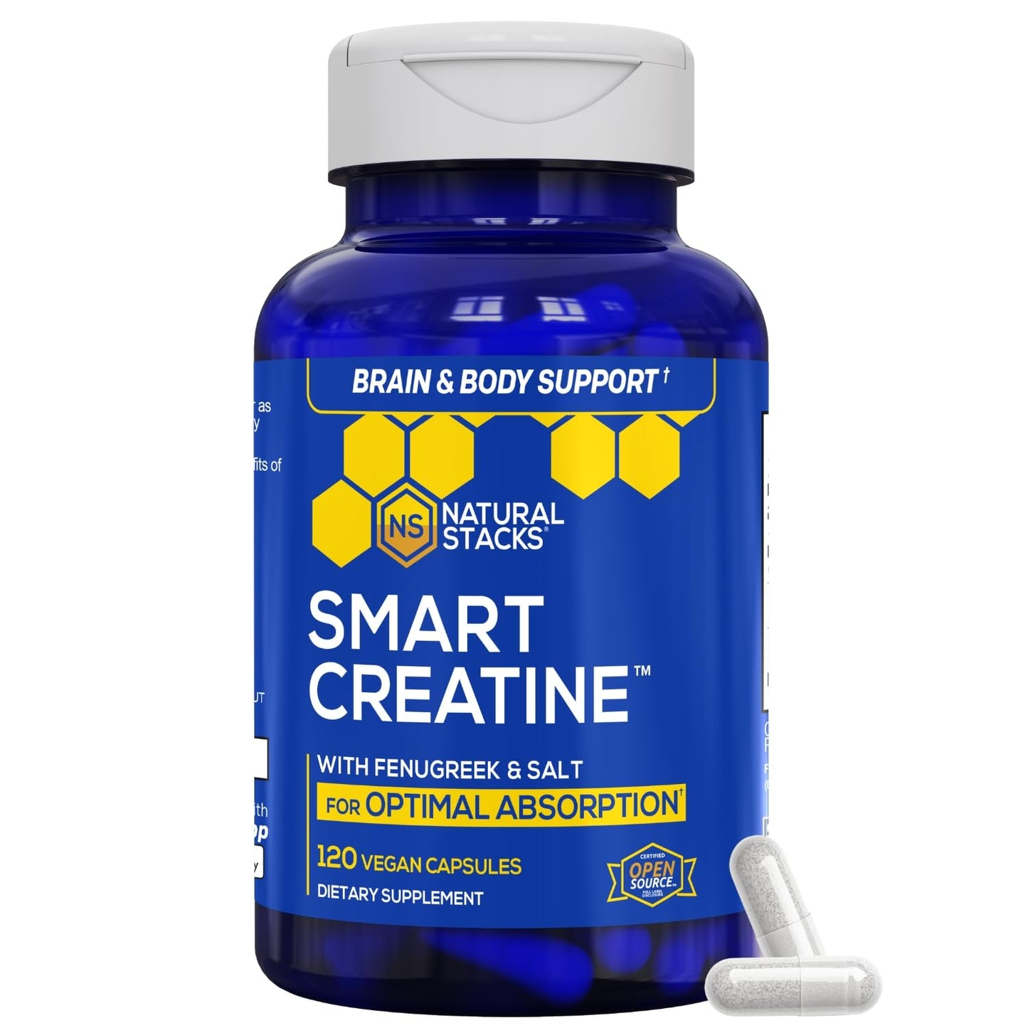 Natural Stacks Creatine Monohydrate Capsules, 120 Count