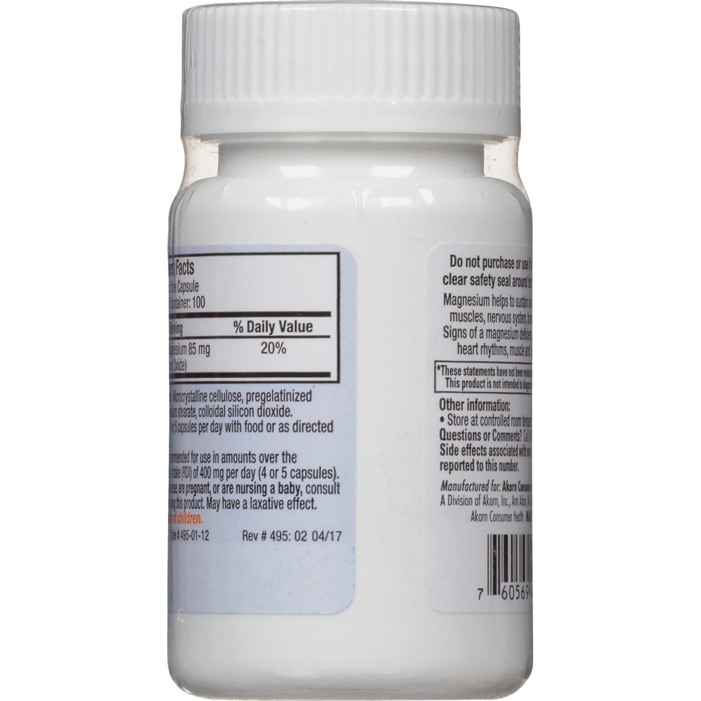 URO-MAG Sugar-Free Magnesium Oxide Supplement Capsule, 100 Count