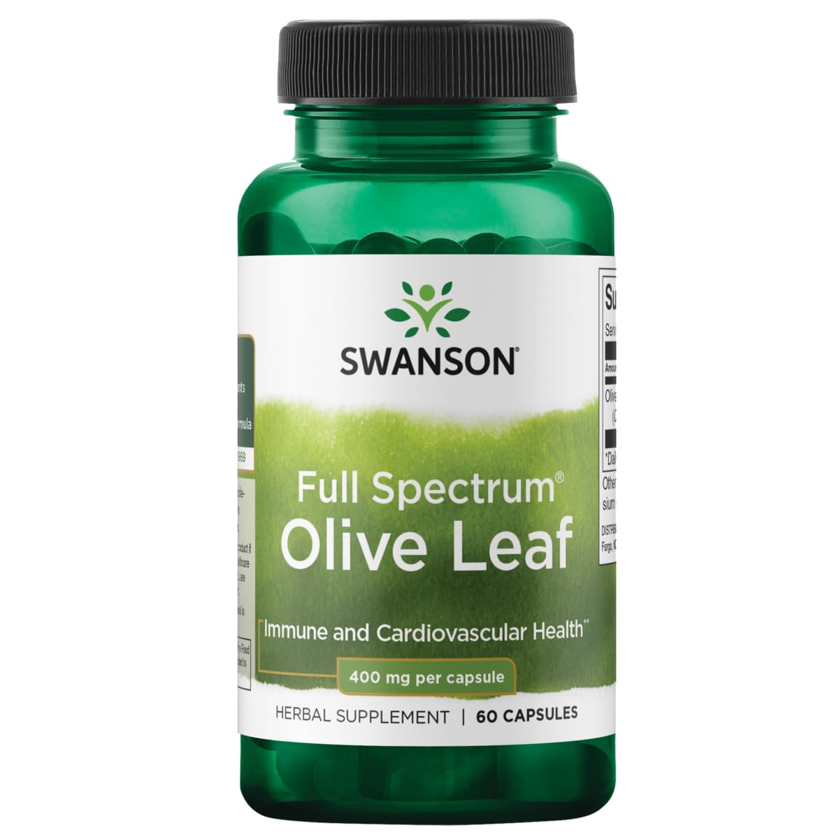 Swanson Full Spectrum Olive Leaf 400 mg, 60 Capsules