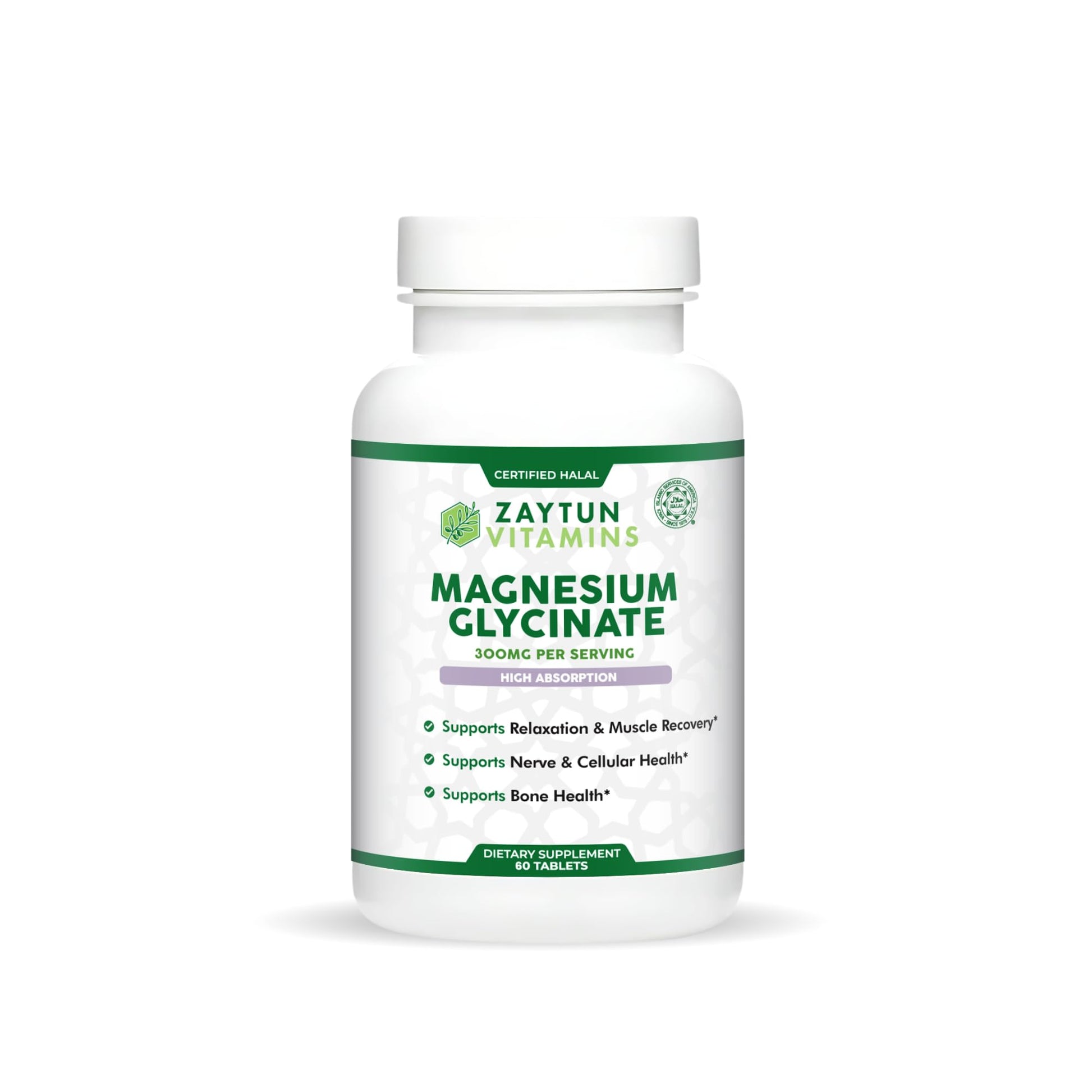 Zaytun Vitamins Magnesium Glycinate 300mg, 60 Tablets