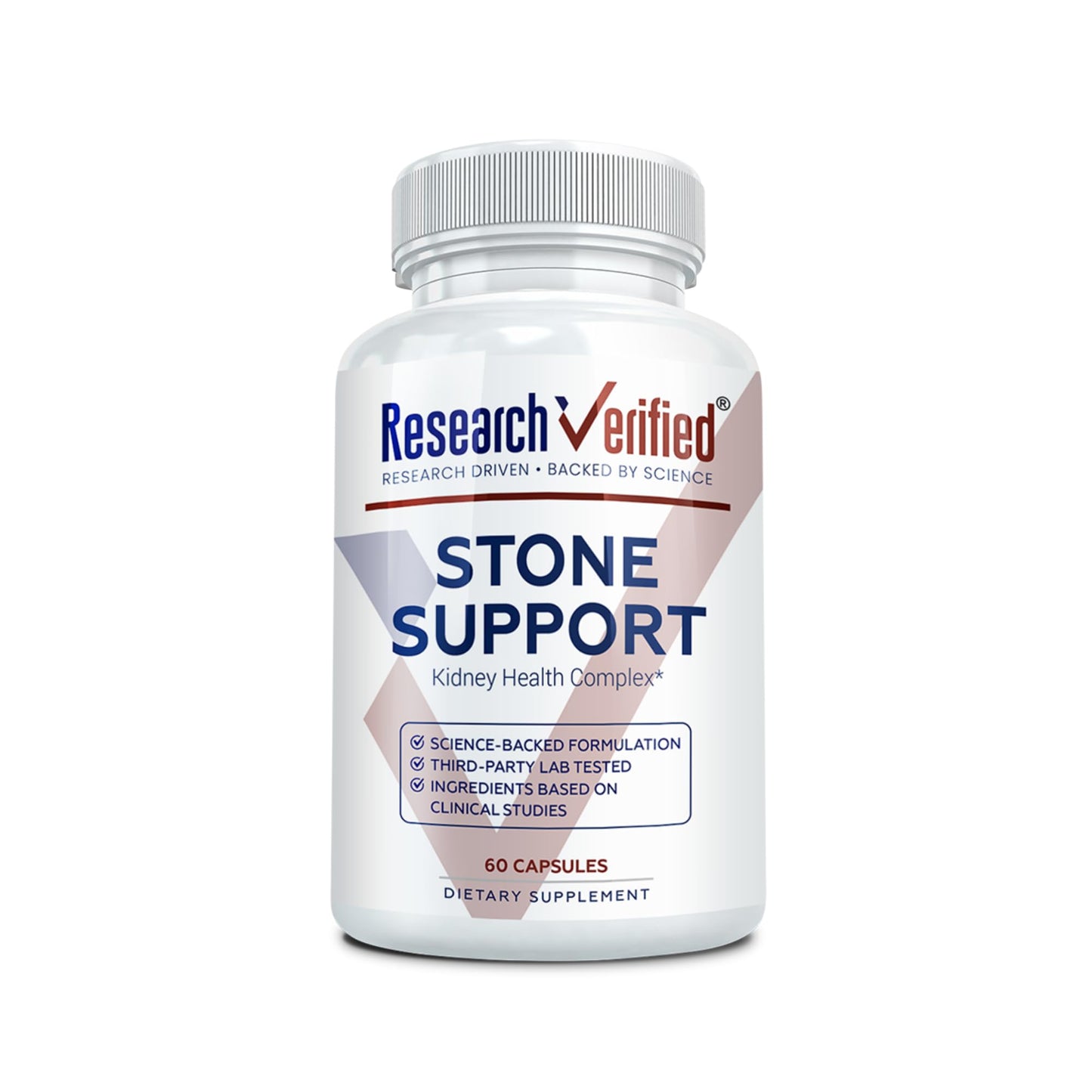 Research Verified Stone Support - Optimal Kidney Stone Defense - Chanca Piedra, Crataeva Nurvala, BioPerine, 60 Capsules