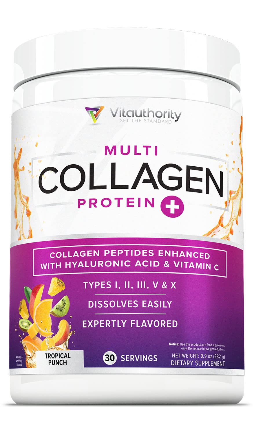 Vitauthority Multi Collagen Peptides Powder for Women, 10 oz