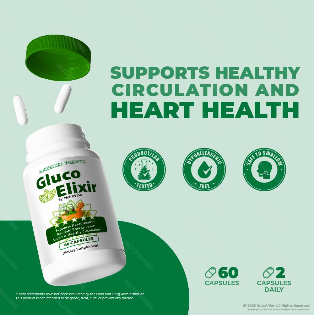 NutraVibe Gluco Elixir Capsule 180 Count
