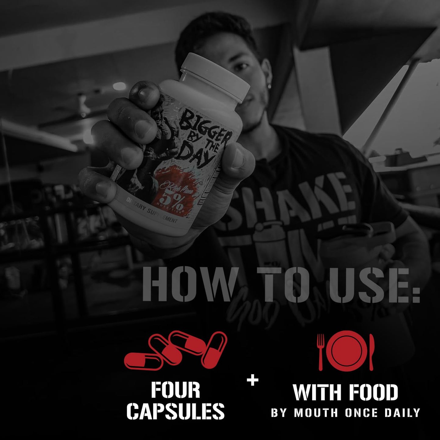5% Nutrition Rich Piana BiggerByTheDay Anabolic Muscle Builder, Hardcore Mass Gainer Capsules 120