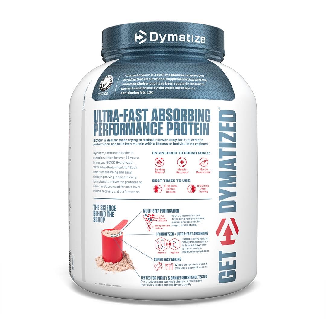Dymatize ISO 100 Whey Protein Powder, 5.06 Pound