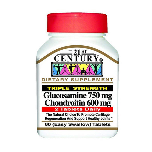 21st Century Glucosamine 750 mg & Chondroitin 600 mg - Triple Strength Tablet, 120 Tablets
