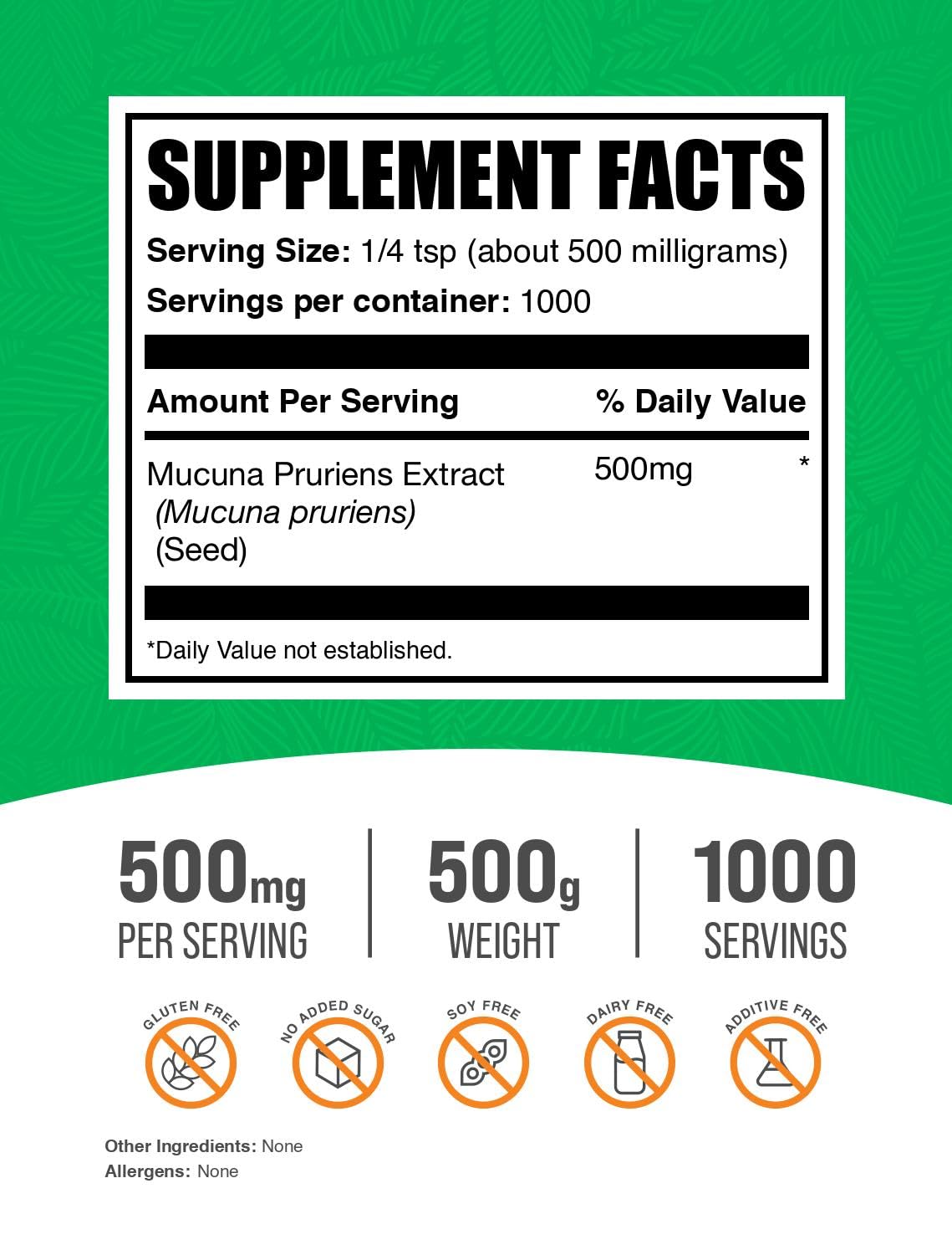 BulkSupplements Mucuna Pruriens Extract Powder, 17.64 oz