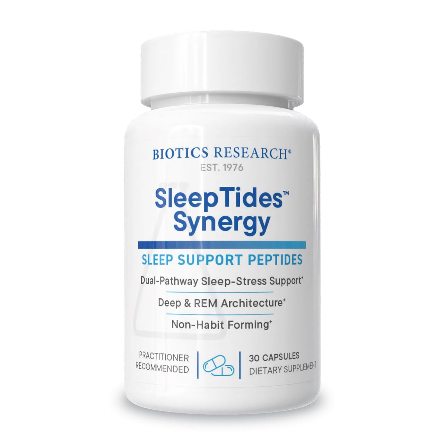 BIOTICS RESEARCH SleepTides Synergy Dual-Peptide Sleep Support Melatonin-Free Capsules, 30 Count
