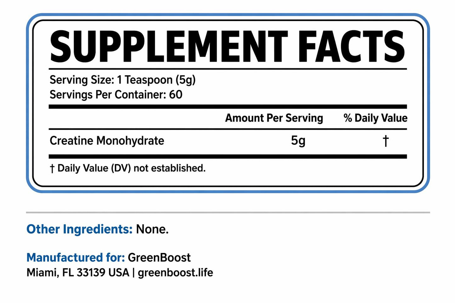 Green Boost Creatine Monohydrate Powder 10.58 oz