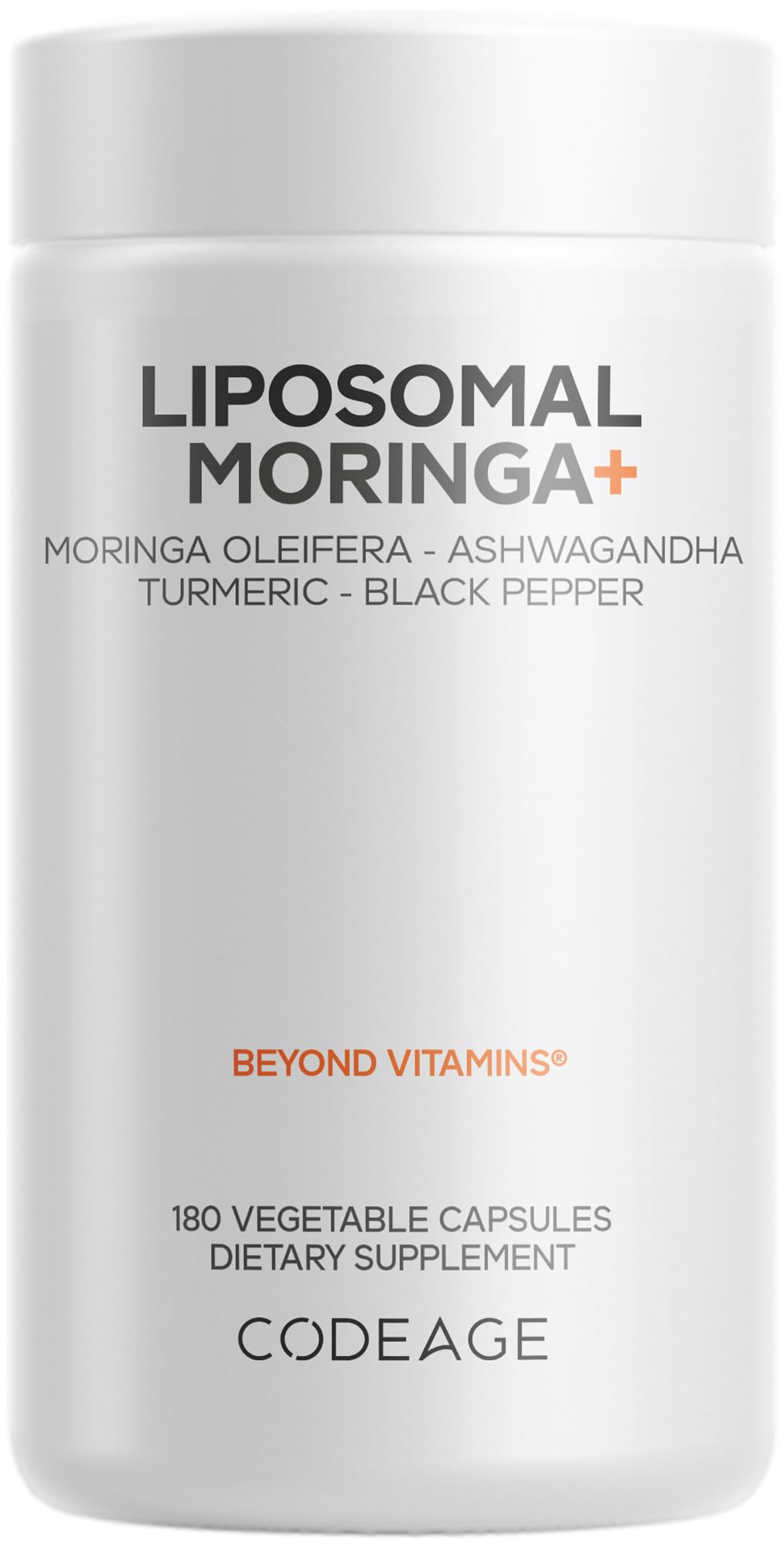 Codeage Liposomal Moringa+ Supplement, Turmeric, Ashwagandha 180 Capsules