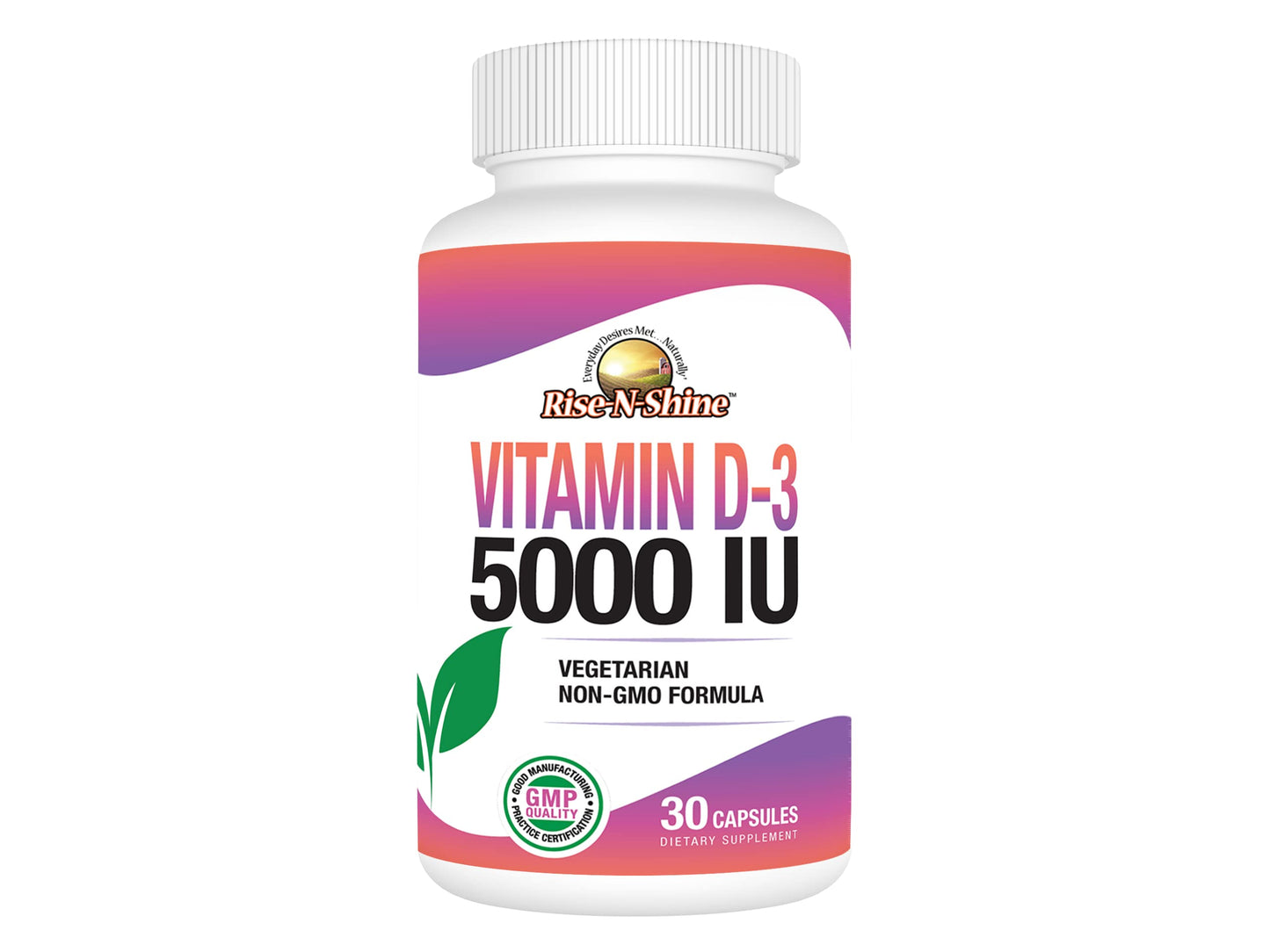 Rise-N-Shine Vitamin D3 5000 IU Capsules, 30 Capsules