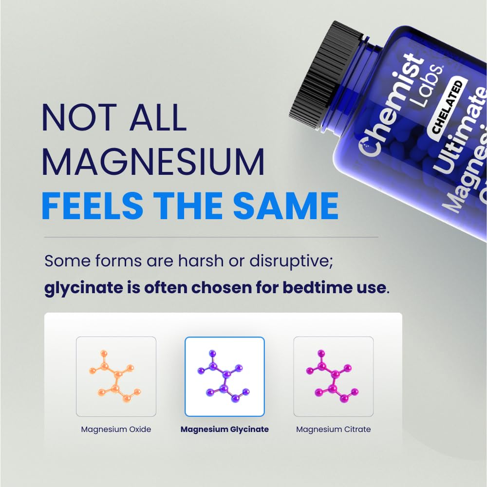 Chemist Labs Magnesium Glycinate 400mg High Absorption Capsules, 180 Count