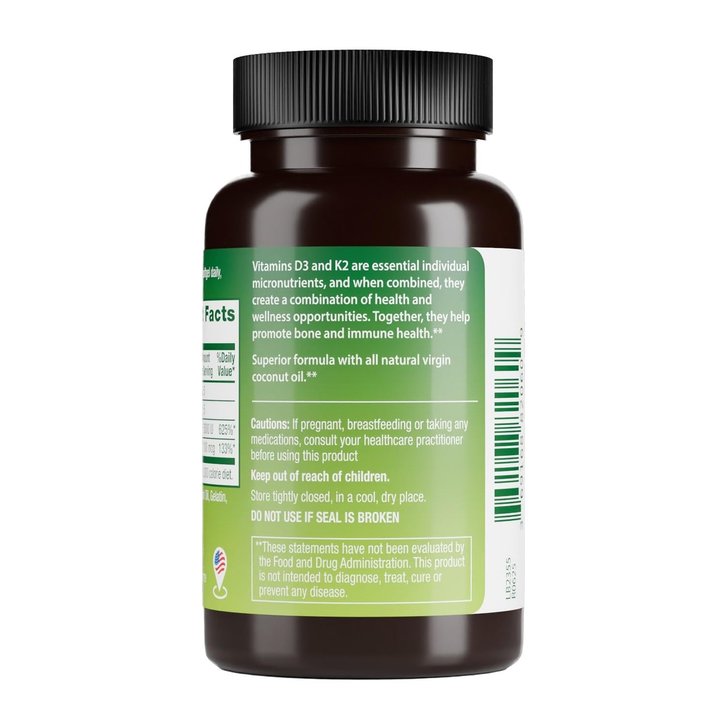 HealthA2Z Vitamin D3 + K2 Softgels 90