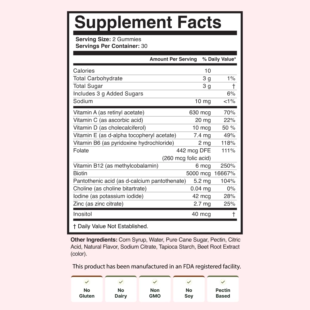 NOOR HAIR Wonder Growth Gummies for Women, Gummies, 60 Count