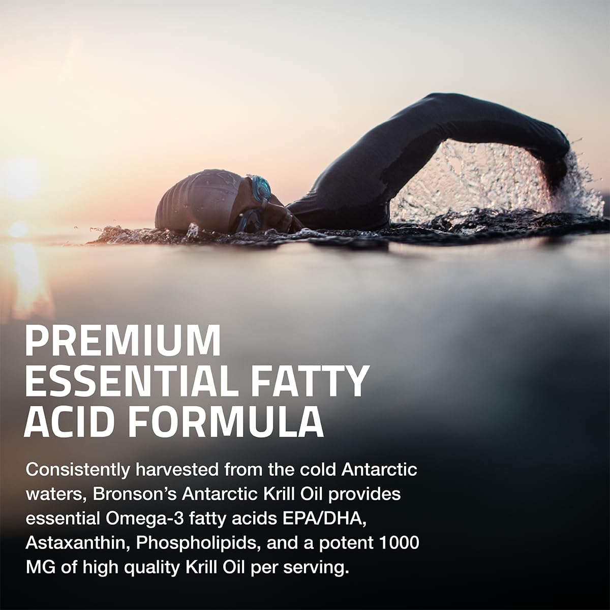 Bronson Antarctic Krill Oil 1000 mg with Omega-3s Softgels 60