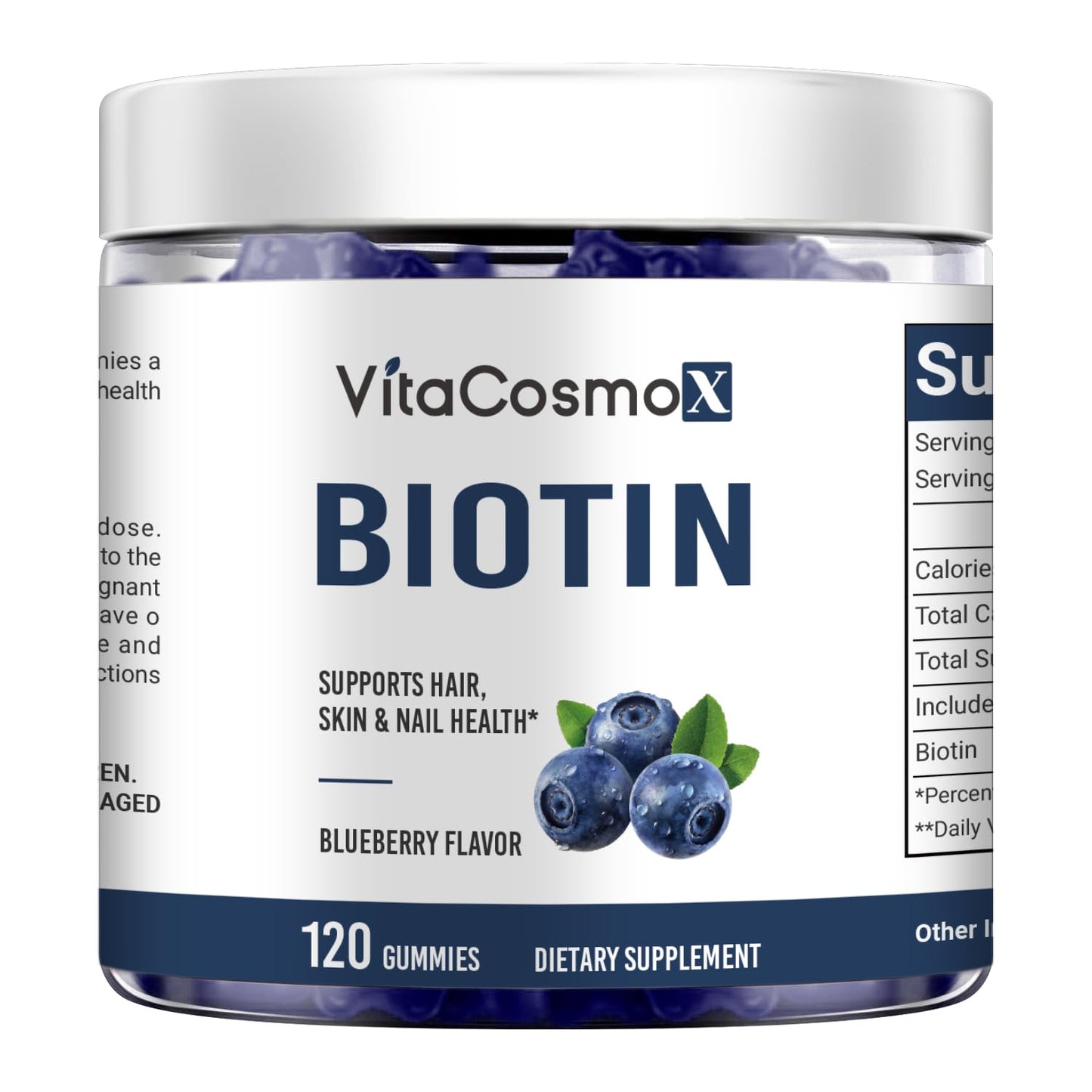 VitaCosmoX Biotin Gummies, 120 Count