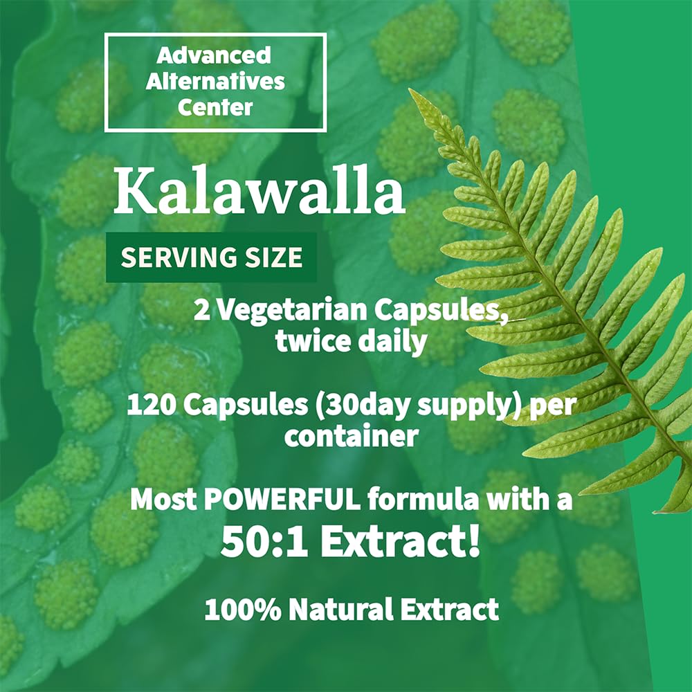 Kalawalla Organic Hope with Polypodium Leucotomos for Immune System Support, Highest Potency 50:1 Extract Ratio 400mg, Capsule, 360 Capsules