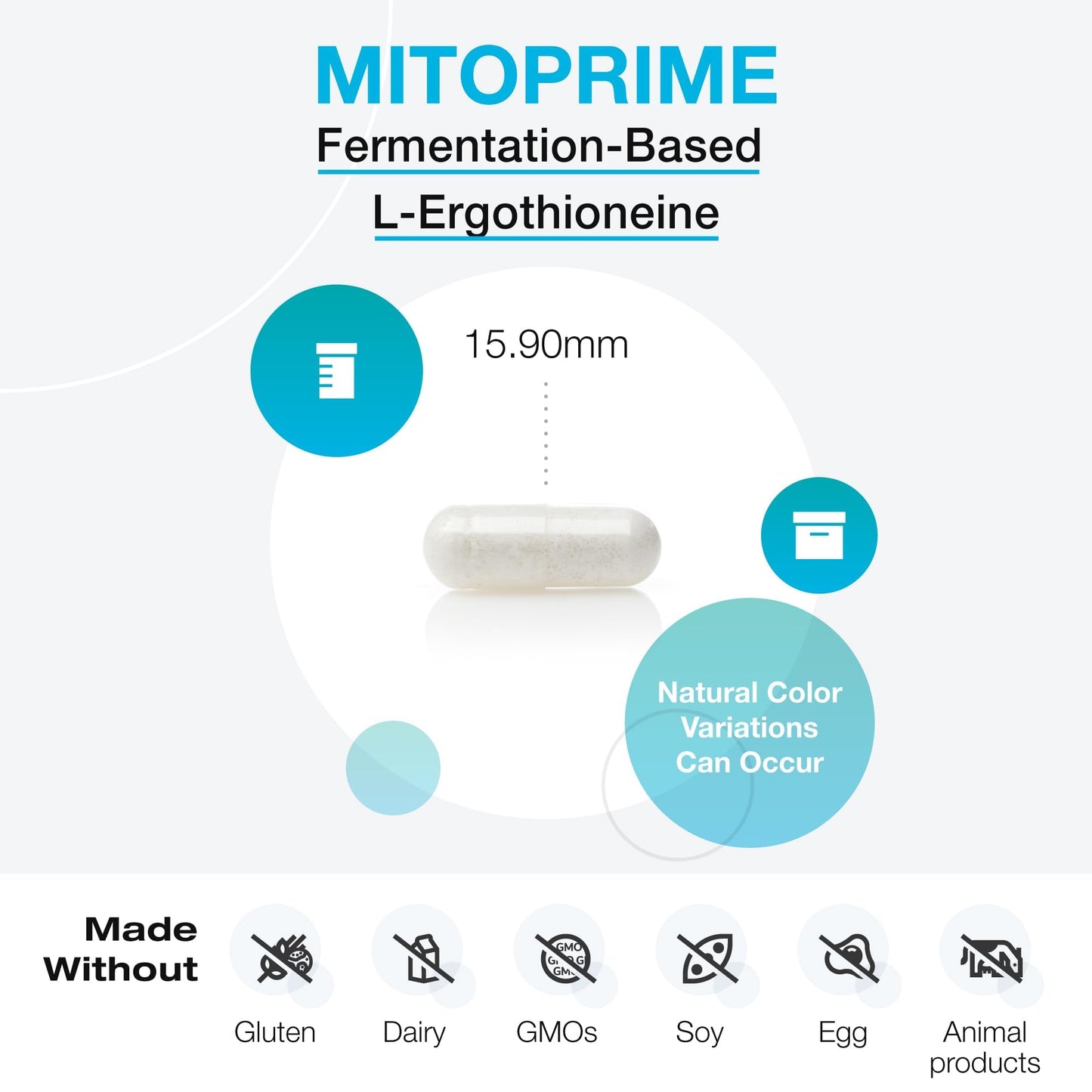 XYMOGEN MitoPrime L-Ergothioneine Supplement - Mitochondrial & Cellular Antioxidant Support Capsules 30