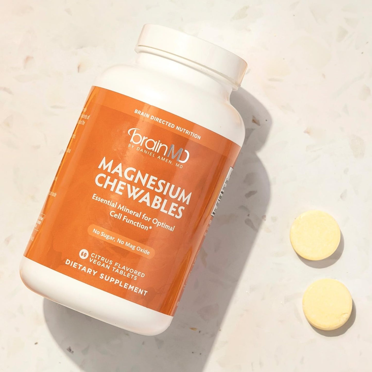 BrainMD Dr Amen Magnesium Chewables Citrus, 120 Chewable Tablets