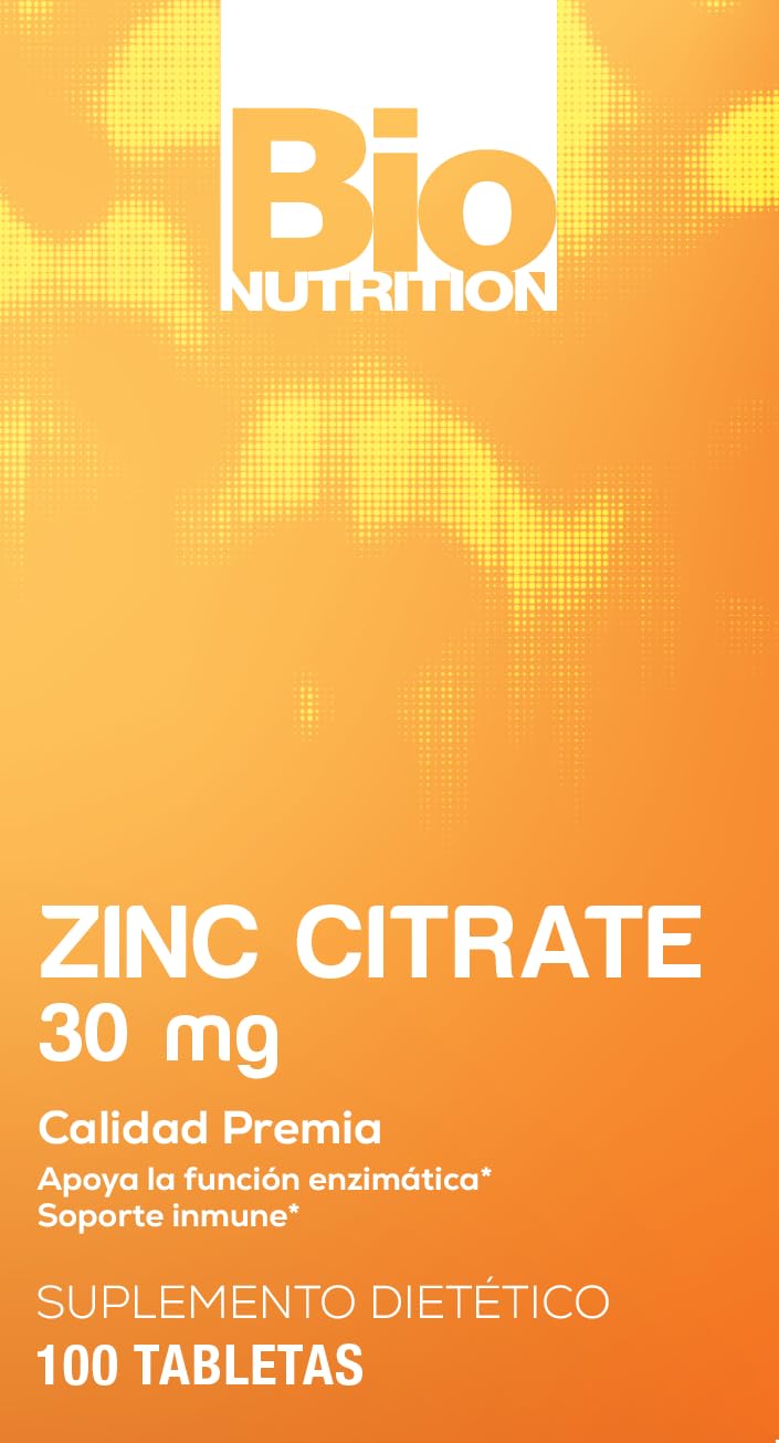 Bio Nutrition Zinc Citrate 30 mg Tablet, 100 Tablets