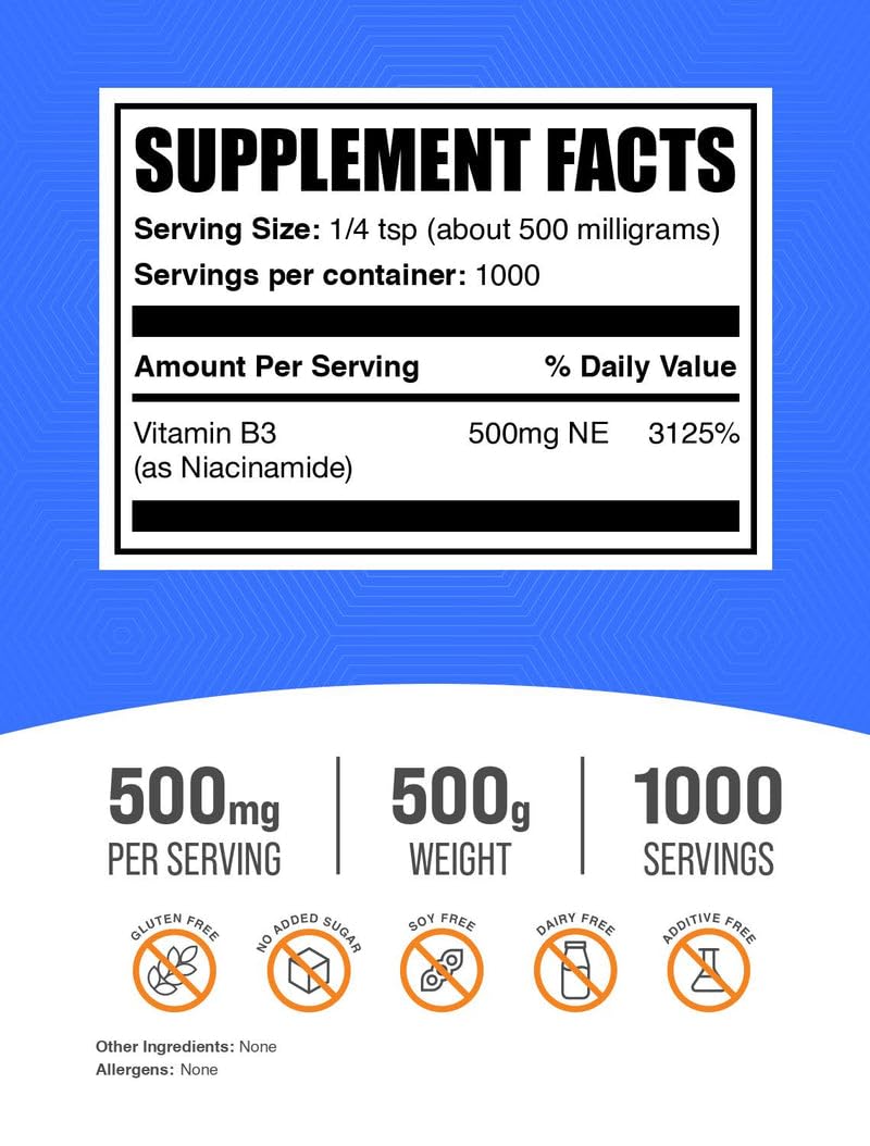 BulkSupplements Niacinamide Powder, 17.36 oz